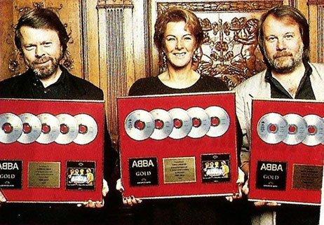 Bjorn, Anni-Frid and Benny with their award