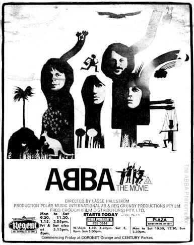 ABBA - THE MOVIE newspaper advertisement opening day