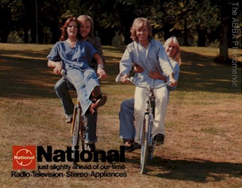 ABBA riding bicycles